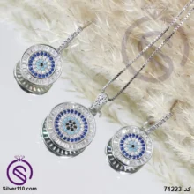 نیم ست نقره زنانه چشم و نظر مدل کد 71223