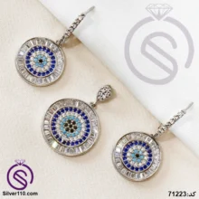 نیم ست نقره زنانه چشم و نظر مدل کد 71223