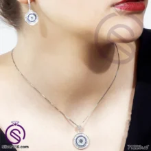 نیم ست نقره زنانه چشم و نظر مدل کد 71223