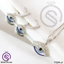 نیم ست نقره زنانه چشم و نظر مدل کد 71224