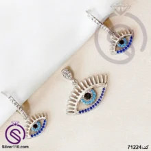 نیم ست نقره زنانه چشم و نظر مدل کد 71224