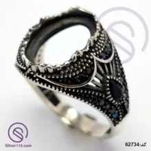 رکاب انگشتر نقره مردانه مدل دماوند کد 62734