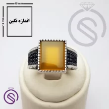 انگشتر نقره شرف الشمس مردانه مدل تاجیک