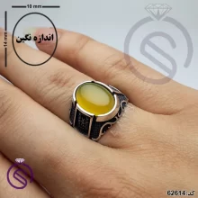 انگشتر نقره عقیق زرد شرف الشمس مردانه مدل شهیاد