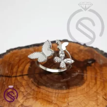 انگشتر نقره زنانه صدف مدل پروانه